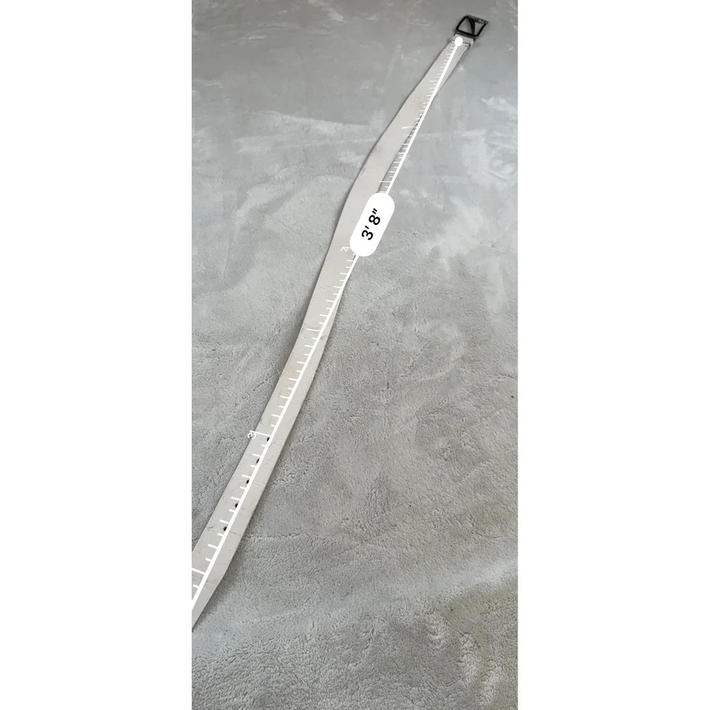 Nike Golf‎ Belt White with Gunmetal Swoosh Logo Buckle Mens Athletic Casual
